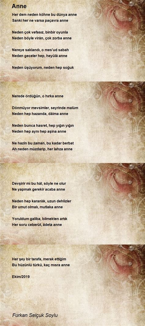 Selçuk Uzman Anne Be şiiri .