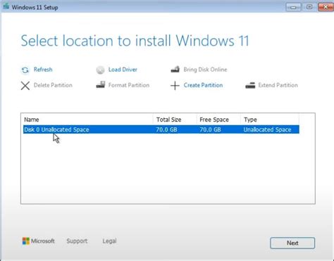 Select location to install windows 11 not showing. Installing a new operati...