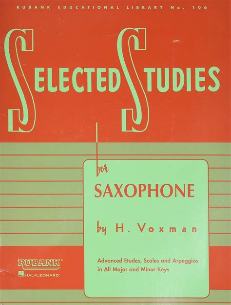 Selected Studies For Saxophone Rubank Educational Library
