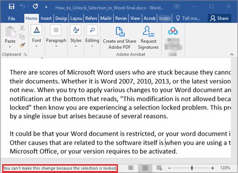 Selection locked in word howimage