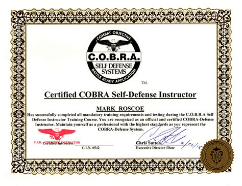 Self Defense Instructor Certification