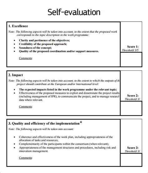 Self Evaluation 9+ Download Free Documents in PDF