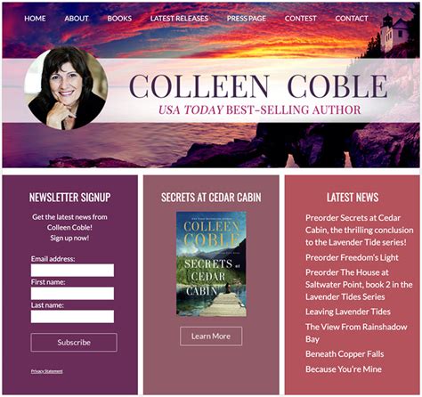 Self published author websites biography examples