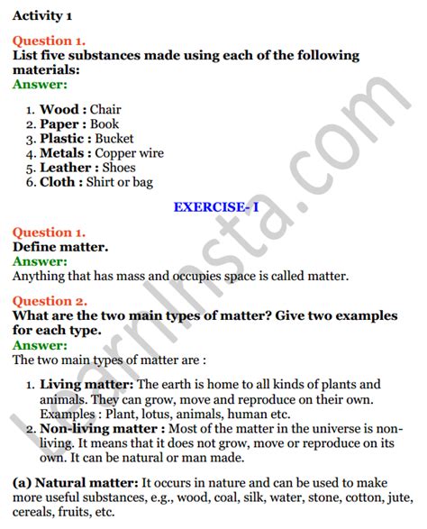 Selina Concise Chemistry Class 6 ICSE Solutions Chapter 3 Matter