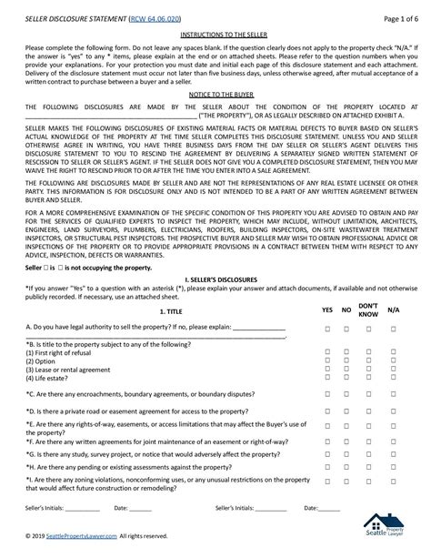 Seller Disclosure Statement – Form 17 – iRealty Virtual …