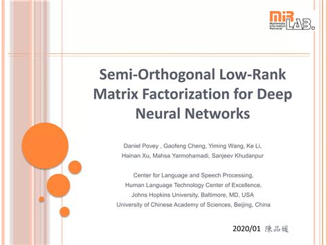 Semi-Orthogonal Low-Rank Matrix Factorization for Deep …