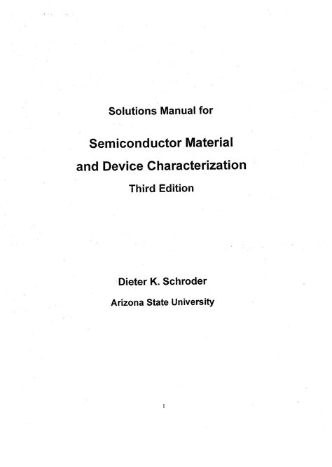 Semiconductor material and device characterization solution manual. - Plants in wetlands redington field guides to biological interactions.