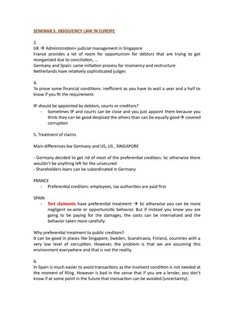 Seminar 5 Notes that combine the powerpoint slides with professor