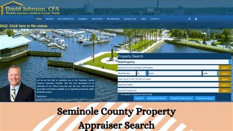 Property ID can be obtained from the Record Search. WHAT YOU NEED TO FILE. Proof of residency information: ... The Seminole County Property Appraiser's office is available by telephone, e-mail or at our office in person. Address: Seminole County Property Appraiser's Office. 1101 E. 1st Street. Sanford, FL 32771. Office Hours: Monday-Friday, …. 