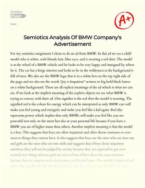 Semiotics Analysis of Bmw Company