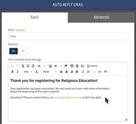 Send a custom email message to visitors after they complete a form