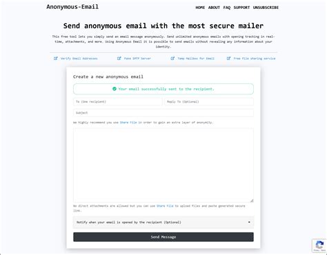 Send email anonymously with attachment free.  Send unlimited anonymous e...