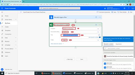 Send excel sheet by email power automate