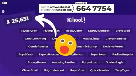 Send kahoot bots. Game PIN: Bot Names, separated by commas: (Each bot will choose a random one of these names) Bot will answer: Number of bots: Bot the Kahoot! The Fastest kahoot … 