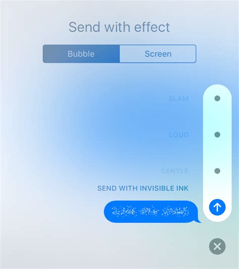 To send a message with invisible ink (or other anim