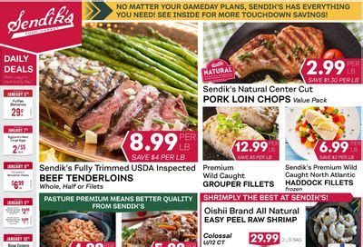 Sendiks ad. Catch incredible Seafood savings at Sendik's! 🎣 Now through April 1... 1th, get the best items on sale, like Canadian Whitefish Fillets, Premium Frozen Cod Loins, Cooked or Raw Cleaned Shrimp and more. And don't forget to stop in any full-service store today from 11 AM - 7 PM for our Homemade Fish Fry! 