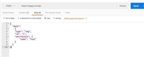 Sending json api object using postman Stack Overflow