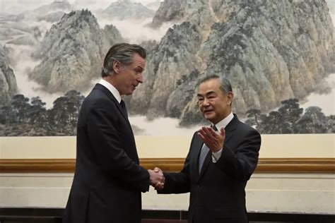 Senior Chinese leaders greet California Gov. Newsom with warm words in a rare cordial display