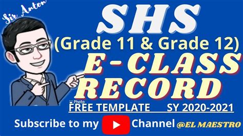 Senior High School Free Automated E-Class Record New Grading …