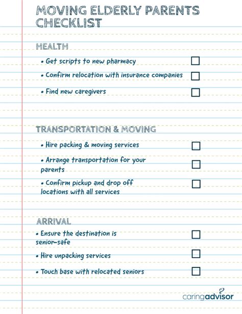 Senior Living Guide: A Checklist For Moving Elderly Parents To An ...