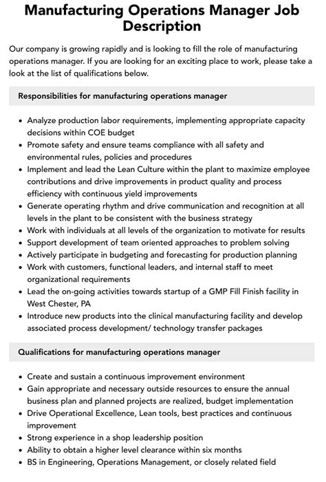 Senior Manager, Manufacturing Operations Job in Westford, MA …