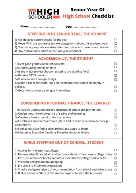 Senior Year Of High School Complete Checklist [PDF Included]