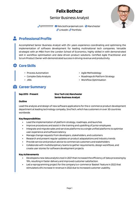 Senior business analyst qualifications.  &ldquo; five years &rdquo;: A...