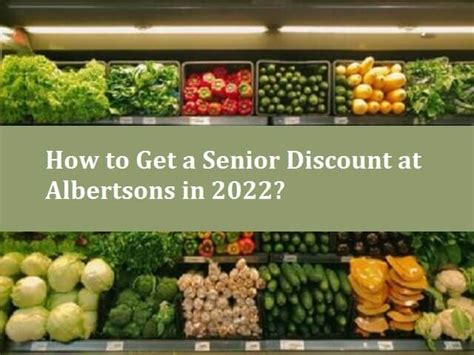 Senior discounts are offered on entertainment and by retailers, service providers, or restaurants. Here are some discounts seniors qualify for! ... Walgreens: 20% off on Senior Day (55+) GROCERY. Albertson's: 10% off first Wednesday of each month (55+) American Discount Stores: 10% off every Monday (62+). 
