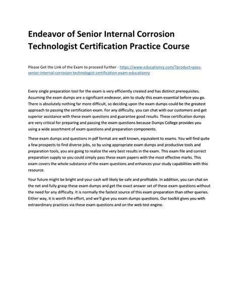 Senior-Internal-Corrosion-Technologist Exam