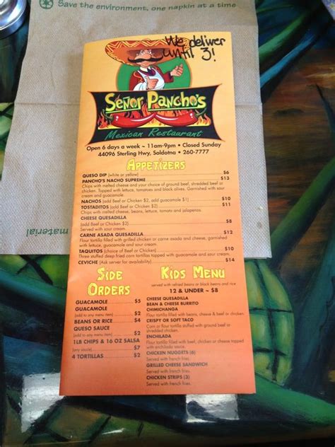 Senor panchos. Oct 20, 2017 · Highly recommend Senor Panchos. Delicious! Helpful 0. Helpful 1. Thanks 0. Thanks 1. Love this 0. Love this 1. Oh no 0. Oh no 1. Melody T. Carlsbad, CA. 60. 20. 10. May 4, 2021. The completely screwed my order up through DoorDash! The receipt CLEARLY STATES the special instructions. ... People … 