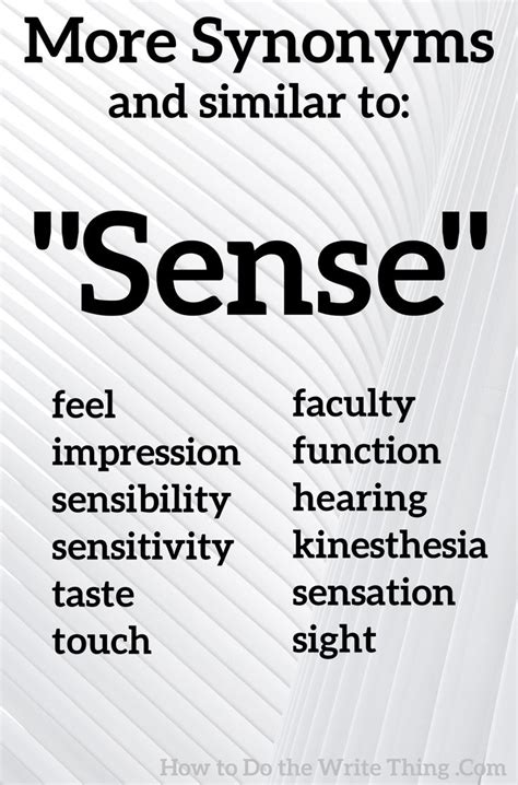 Sense Synonyms & Antonyms Synonyms.com