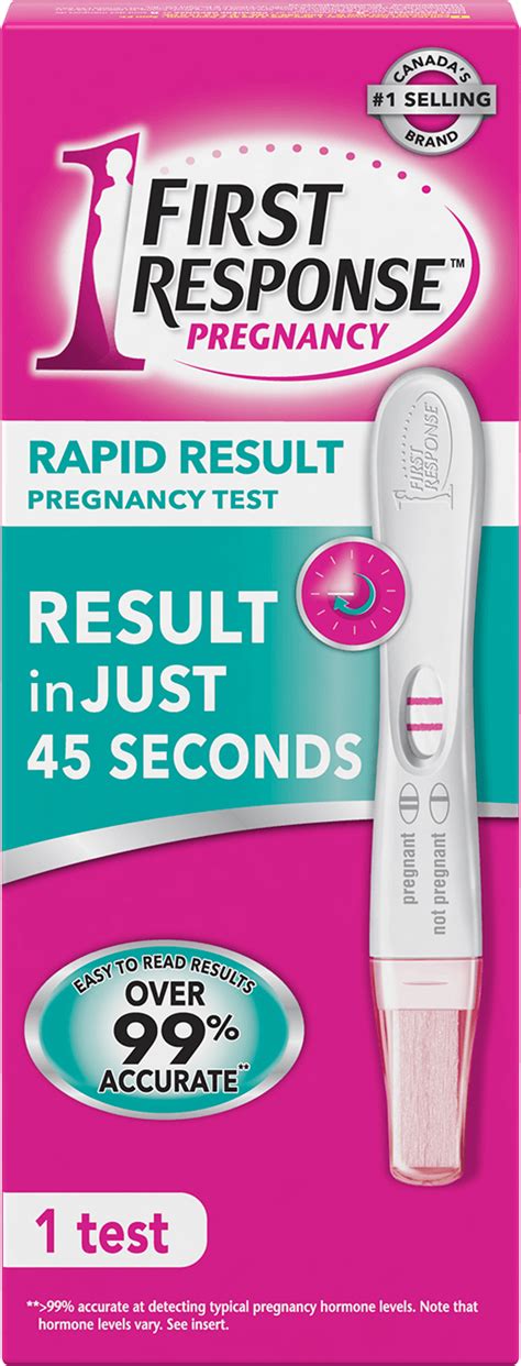Sensitivity of first response rapid results. Especially if you get the Rapid Result First Response Pregnancy Test, then you need to be very critical of the time frames. ... The sensitivity of First Response PT is remarkably high because it can detect as low as 6.5 mIU/ml concentrations of hCG. 