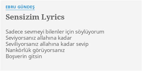 Sensizim lyrics & translation Ebru Gündeş Lyrics-ON. 