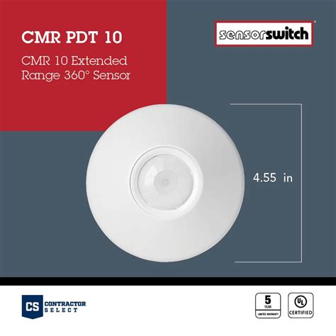 Sensor Switch CMR PDT 10 Extended Range, Dual Technology Ceiling Mount