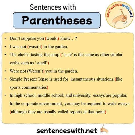 Sentences with parentheses