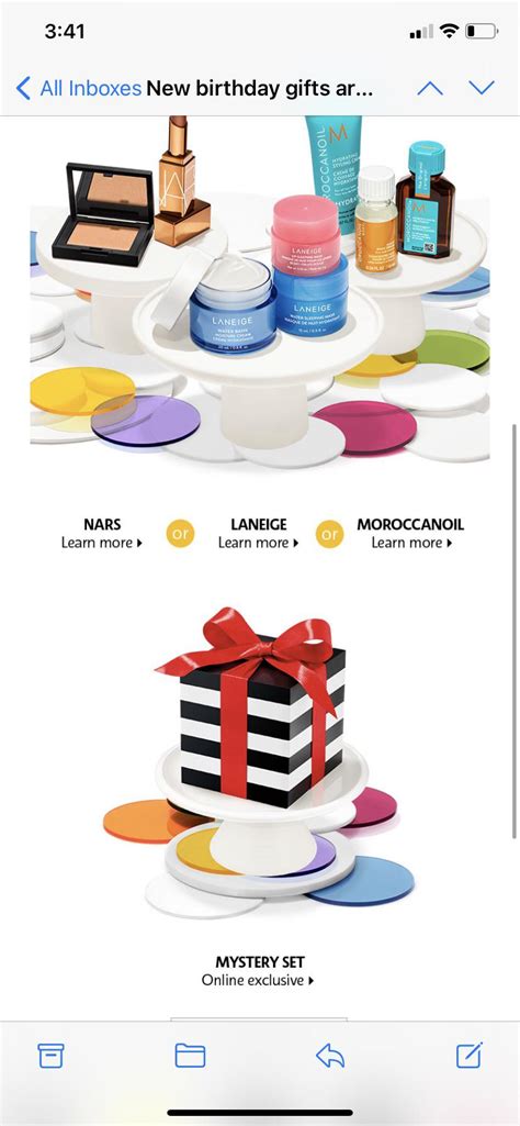 Sephora mystery birthday gift. PSA The only options available to me were the Mystery Birthday Gift, Glow Recipe bundle, and an Olaplex bundle which all seemed fine but Glow Recipe stuff is too heavily fragranced for me … 