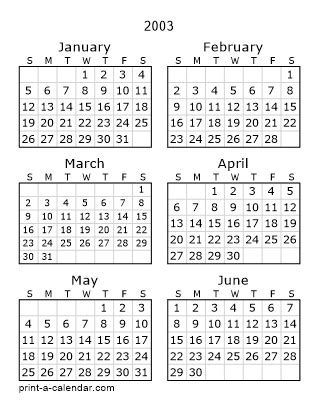 September 2003 Printable Monthly Calendar with Notes