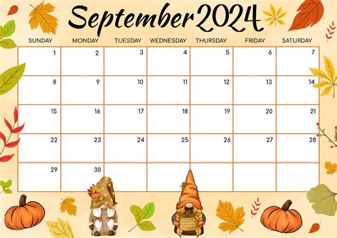 September Calendar Clipart Customize and Print