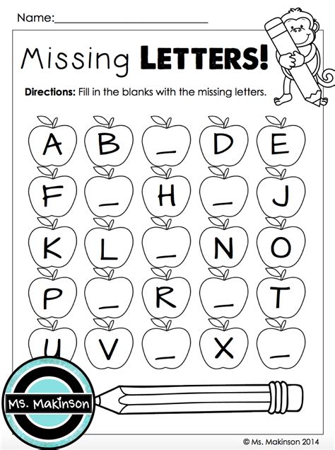September Printables Kindergarten Literacy and Math Homework