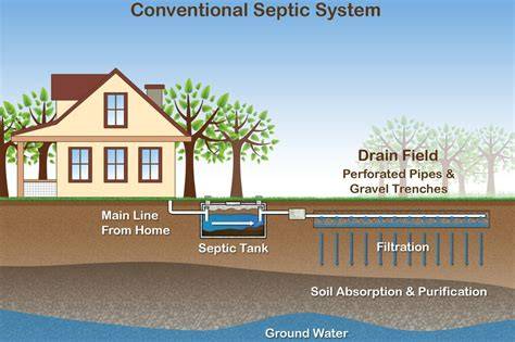 Septic system electrical requirements.  This connection ensures a sealed, gravity-fed flow of ...