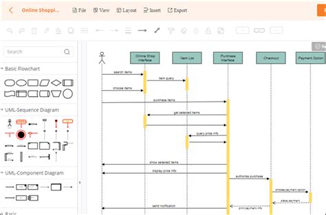 Sequence diagram online.  Create, edit and share UML diagrams with an intuitive interface.  W...