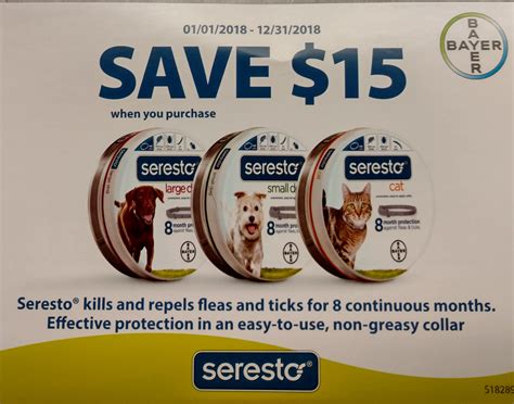 Seresto collar coupon. Average Savings $59.8. Apply All Codes. Coupert can test and apply all coupons in one click. Redeem Printable Seresto Coupons at serestobayercollar.com. Seresto Coupon Codes are free to use. Receive extra discount up to 15% OFF. 