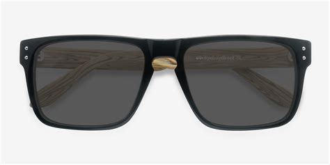 Sergi - Rectangle Black Yellow Frame Sunglasses For Men