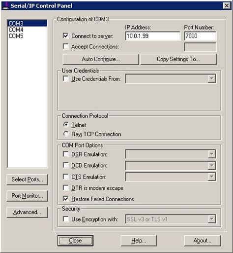 Serial/IP COM Port Redirector User Guide > Using the Redirector > …