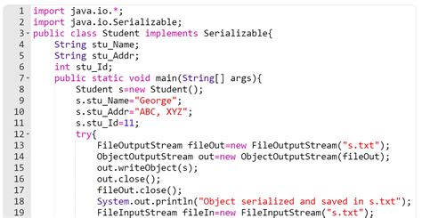 Serializable java. Java JSON tutorial shows how to do JSON serialization and deserialization in Java with JSON-java. JSON (JavaScript Object Notation) is a lightweight data-interchange format. It is easy for humans to read and write and for machines to parse and generate. It is less verbose and more readable than XML. 