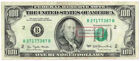 › 1988 One Hundred Dollar Federal Reserve Notes. Limited Value - No Submissions Find other notes you possess from menu. Submit where indicated. Sell 1988 $100 Bill; Item Info; Series: 1988: Type: Federal Reserve Note: Seal Varieties: Green: Signature Varieties: 1. ... Other $100 Bills Select; Legal Tenders; Compound Interest; …