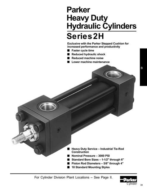 Series 2H Heavy Duty Hydraulic Cylinders Model Numbers