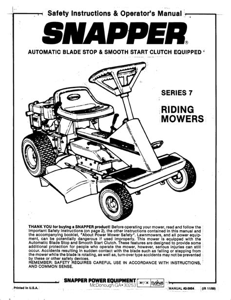 Series 7 snapper riding mower parts manual. - Dodici libri del governo di stato..