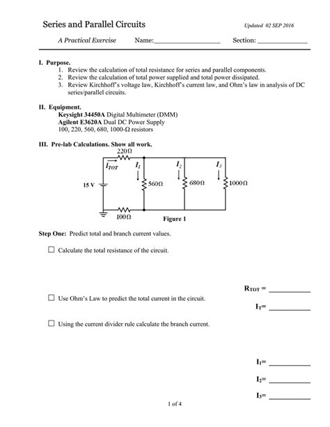 Series And Parallel Circuits Lab