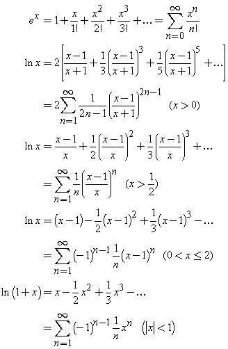 Series Expansion Of Exponential And Logarithmic Functions